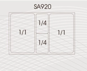 Comptoir saladette 2 bacs GN1/1 + 2 bacs GN1/4 , 2 portes - 260 L