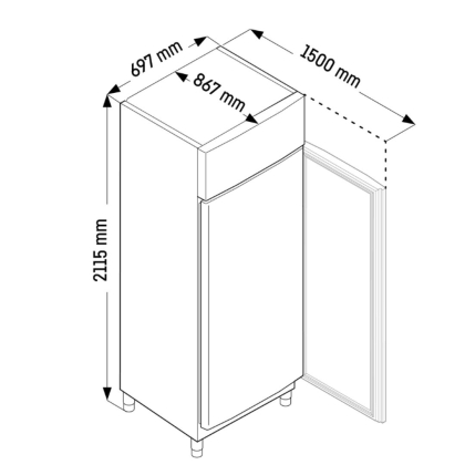 Armoire Pâtisserie Négative - Inox - 602L