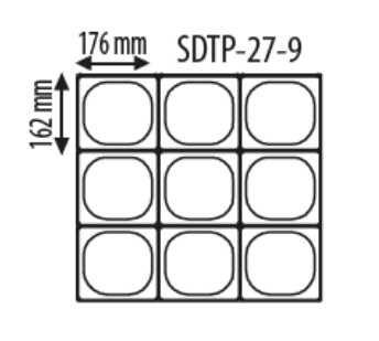 Meuble saladette haut rendement, 9 bacs GN1/6 - 204 L