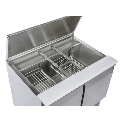 Saladette réfrigérée 2 Portes Avec Couvercle Inox