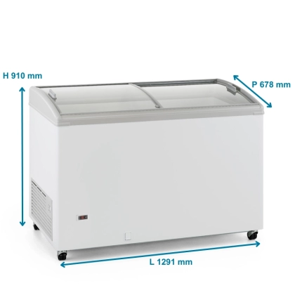 Congélateur crème glacée, portes vitrées incurvées - 400 L  - Declassé