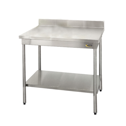 Table Inox Adossée Et Étagere Basse L 1000 mm