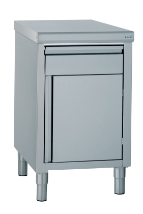 Meuble inox 1 porte battante + 1 tiroir