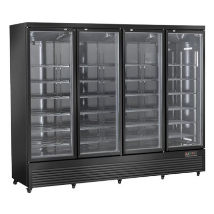Armoire à boissons noire 4 portes, 2248 L - Classe C