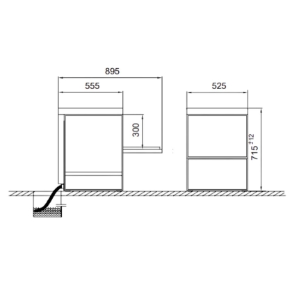 Lave-Verre 14L, Panier 45x45, 4 programmes