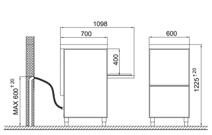 Lave-vaisselle frontal, Panier 500x600mm, 7 programmes - Avec Adoucisseur