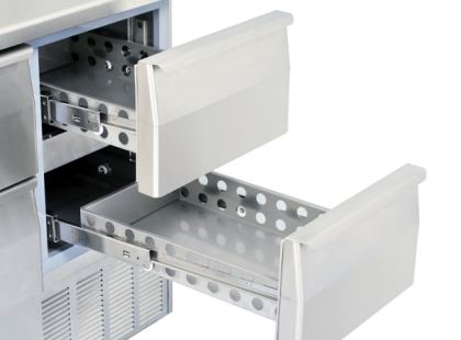 Table réfrigérée positive GN1/1, 2 tiroirs - 101 L