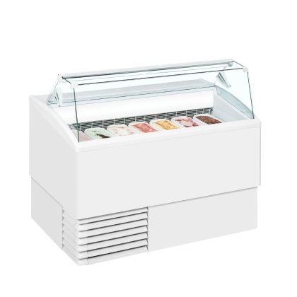 Congélateur de Crème Glacée Vitrine Plate, 7 Bacs