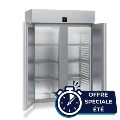 Armoire positive GN2/1, cuve inox emboutie, 2 portes - 1360L