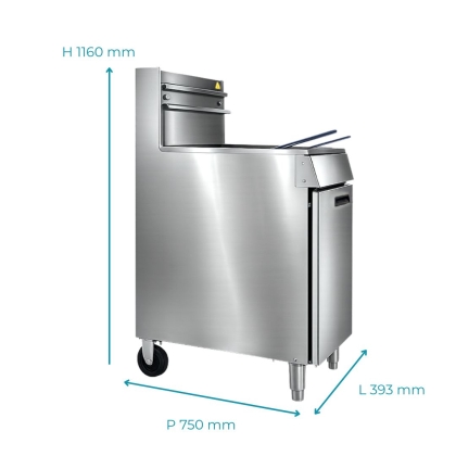 Friteuse Gaz Sur Coffre Haut Rendement 25L