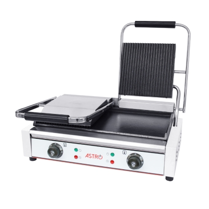 Grill Panini Électrique Lisse - Rainuré Double