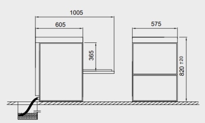 Lave-vaisselle fontal, Panier 500x500mm, 4 programmes, 400V