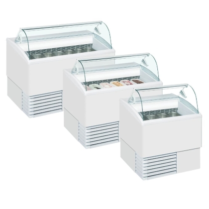 Congélateur de Crème Glacée Vitrine Bombée, 7 Bacs