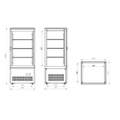 Vitrine Réfrigérée Noir Pour Comptoir 78L
