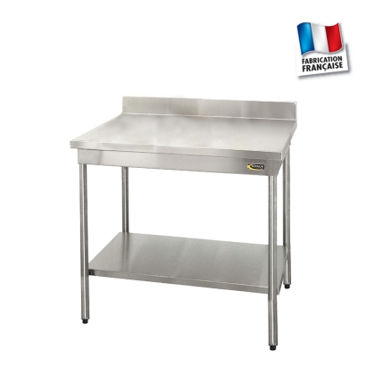 Table Inox Adossée + Étagere Basse P 700 L 1000 mm