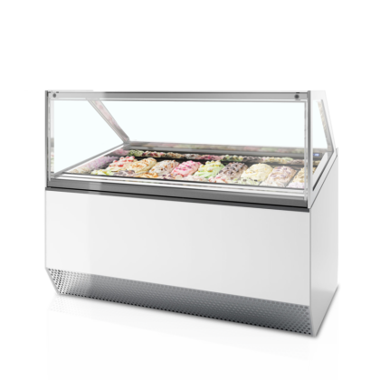 Vitrine spécial glaciers, vitre droite - 18 bacs Napoli 5L