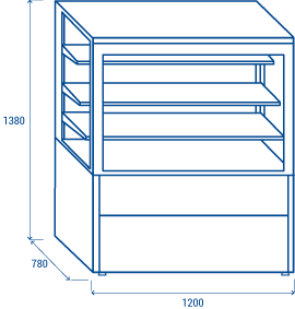 Vitrine Réfrigéré Service Noir - 349L