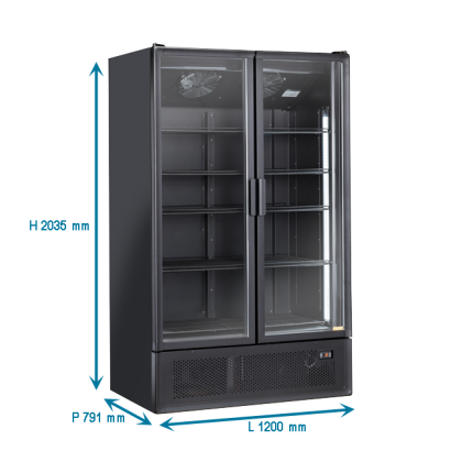Armoire à boissons ventilée noire - 1200 L 