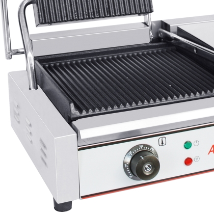 Grill Panini Électrique Rainuré Double