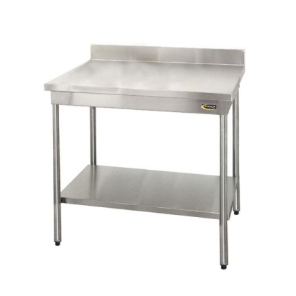 Table Inox Adossée Et Étagere Basse L 2000 mm