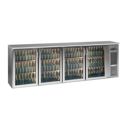 Arrière Bar Inox 4 Portes Vitrées Gamko