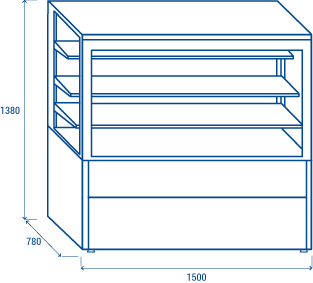 Vitrine Réfrigéré Service Noir - 443L