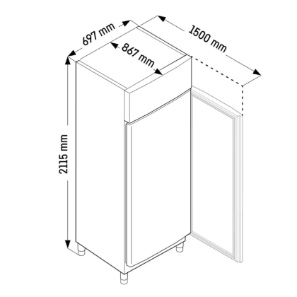 Réfrigérateur Performance GN 2/1  Ventilé Inox Classe Energie A 597L
