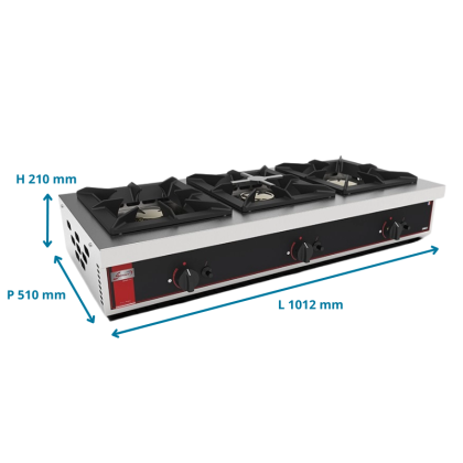Réchaud gaz - 3 feux - 21000 W