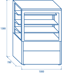 Vitrine Réfrigéré Service Noir - 286L