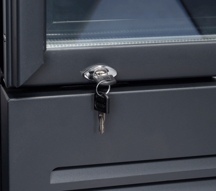 Armoire réfrigérée négative noire, 3 portes vitrées - 1450 L