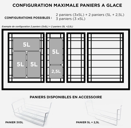 Congélateur crème glacée, portes vitrées incurvées - 400 L  - Declassé