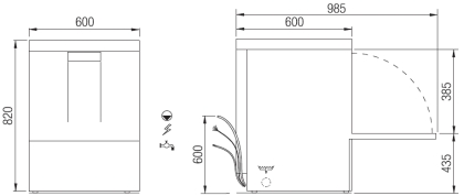 Lave-vaisselle Pro 400V - Electronique - Double paroi - Adoucisseur - NeoTech	