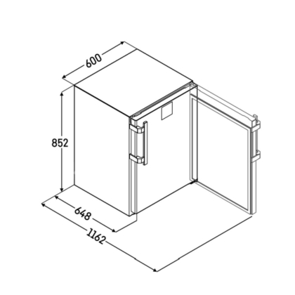 Armoire Réfrigérée Positive Encastrable Inox Classe Energie A 124L