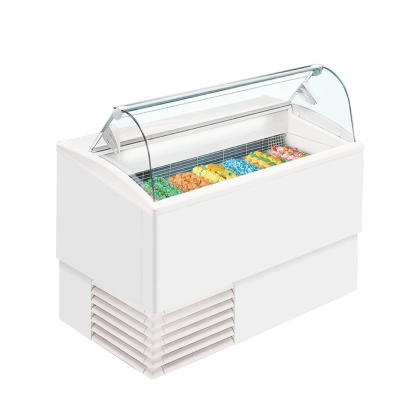Congélateur de Crème Glacée Vitrine Bombée, 7 Bacs