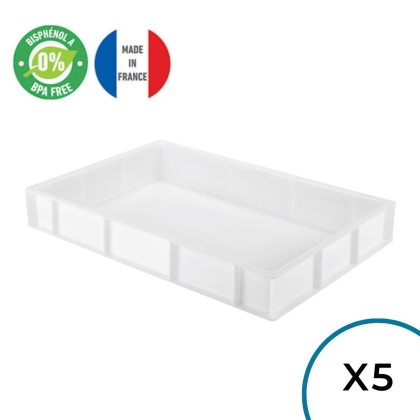 Pack 5 Bacs à Pâton Blanc 600x400 mm - 15L