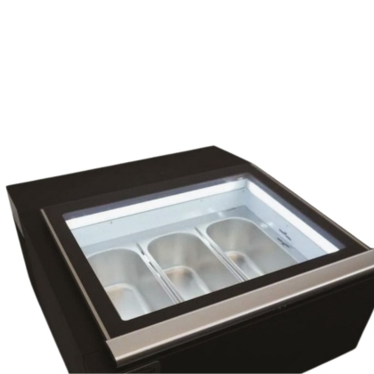 Vitrine à Glace de Comptoir Noir - 78L