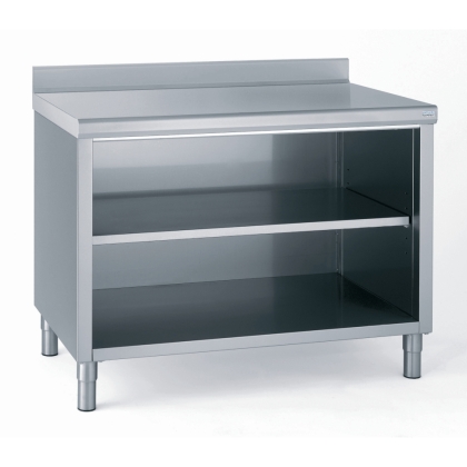 Meuble inox adossé ouvert , 700 x 1000 mm