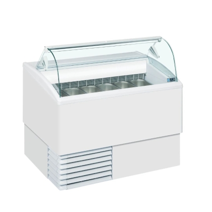 Congélateur de Crème Glacée Vitrine Bombée, 6 Bacs