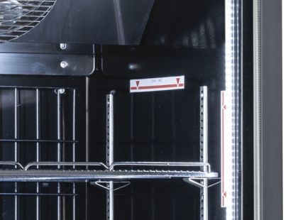 Armoire réfrigérée négative noire, 3 portes vitrées - 1450 L