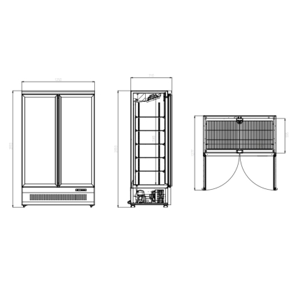  Vitrine réfrigérée 2 portes, 809L - Classe B