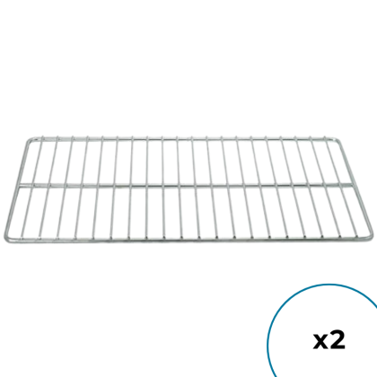 Lot de 2 - Grilles Inox GN1/1, Spécial Cuisson - 12 Fils Ø 4 mm, 1 Traverse Ø 7 mm
