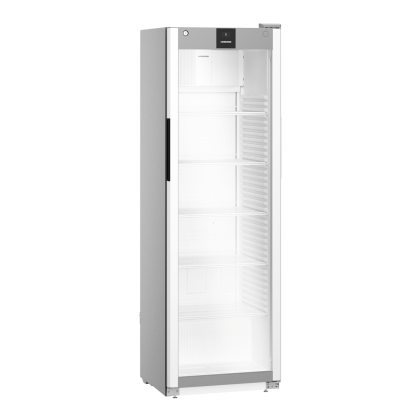 Armoire positive grise ventilée, porte vitrée, 400L - LIEBHERR