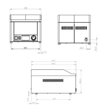 Plaque de Cuisson 32x48 - Plateau Lisse Chromée - Electrique