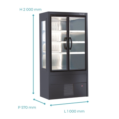 Vitrine Réfrigéré Murale Noir - 357L
