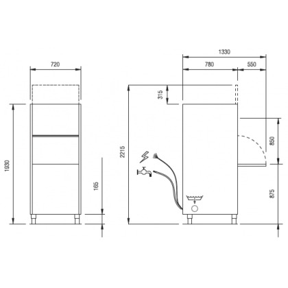 Lave Batterie - Hauteur utile 850 mm