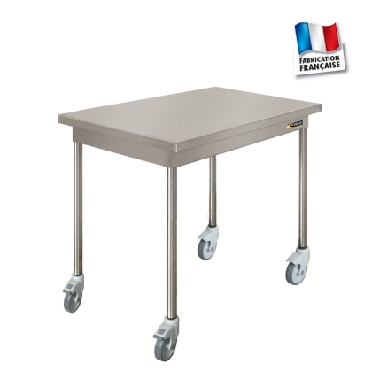 Table Inox Centrale Mobile L 1000 mm