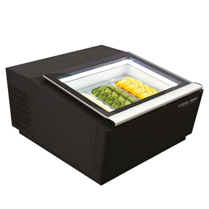 Vitrine à Glace de Comptoir Noir - 78L