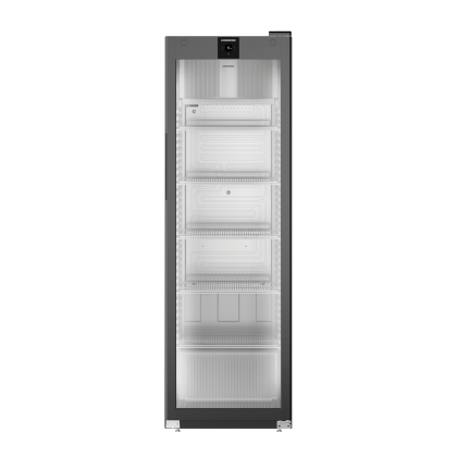 Armoire positive noire ventilée, porte vitrée, 400L - LIEBHERR