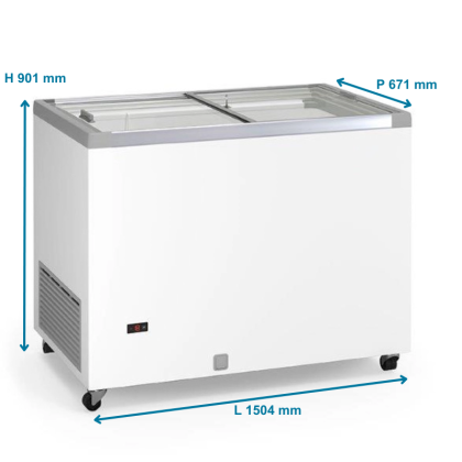 Congélateur professionnel, portes vitrées coulissantes - 500 L - CGP500