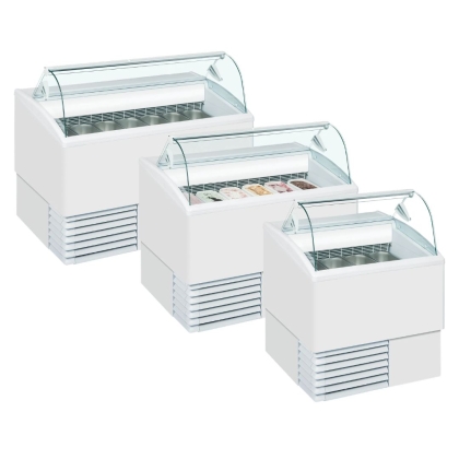 Congélateur de Crème Glacée Vitrine Bombée, 6 Bacs
